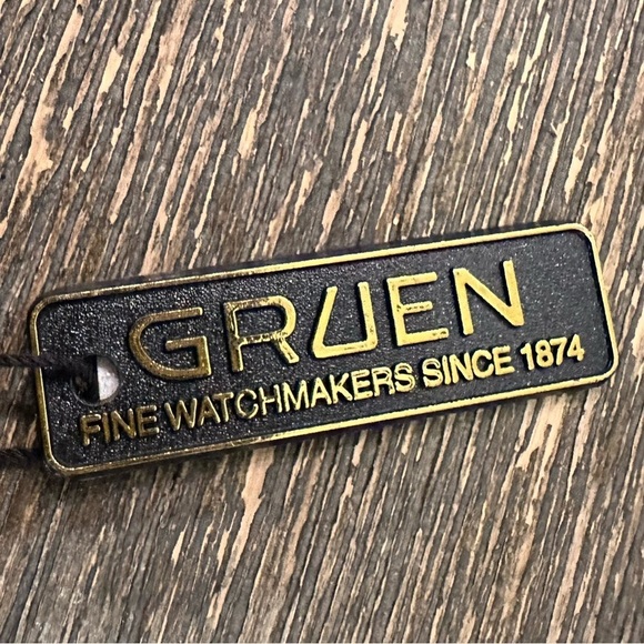 Vtg GRUEN Gold Tone Quartz Analog Clock Women's Pendant Watch Necklace Untested - Picture 7 of 11